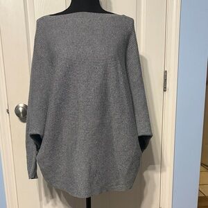 Philosophy Dolman Sleeve Gray Silver Boatneck Sweater